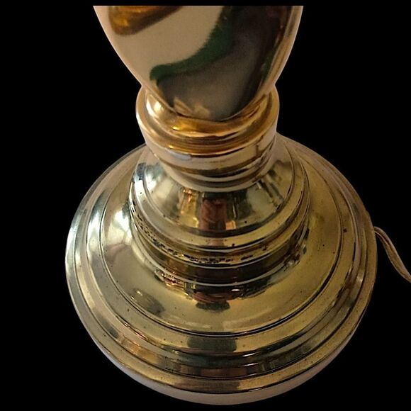 Brass Candlestick Bouillette Lamp Light SINGLE Arm Spiral Twist Base HEAVY Vtg. - Picture 8 of 16